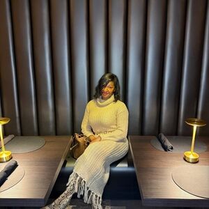 PrettyLittleThing Beige Cowl Neck Sweater Dress